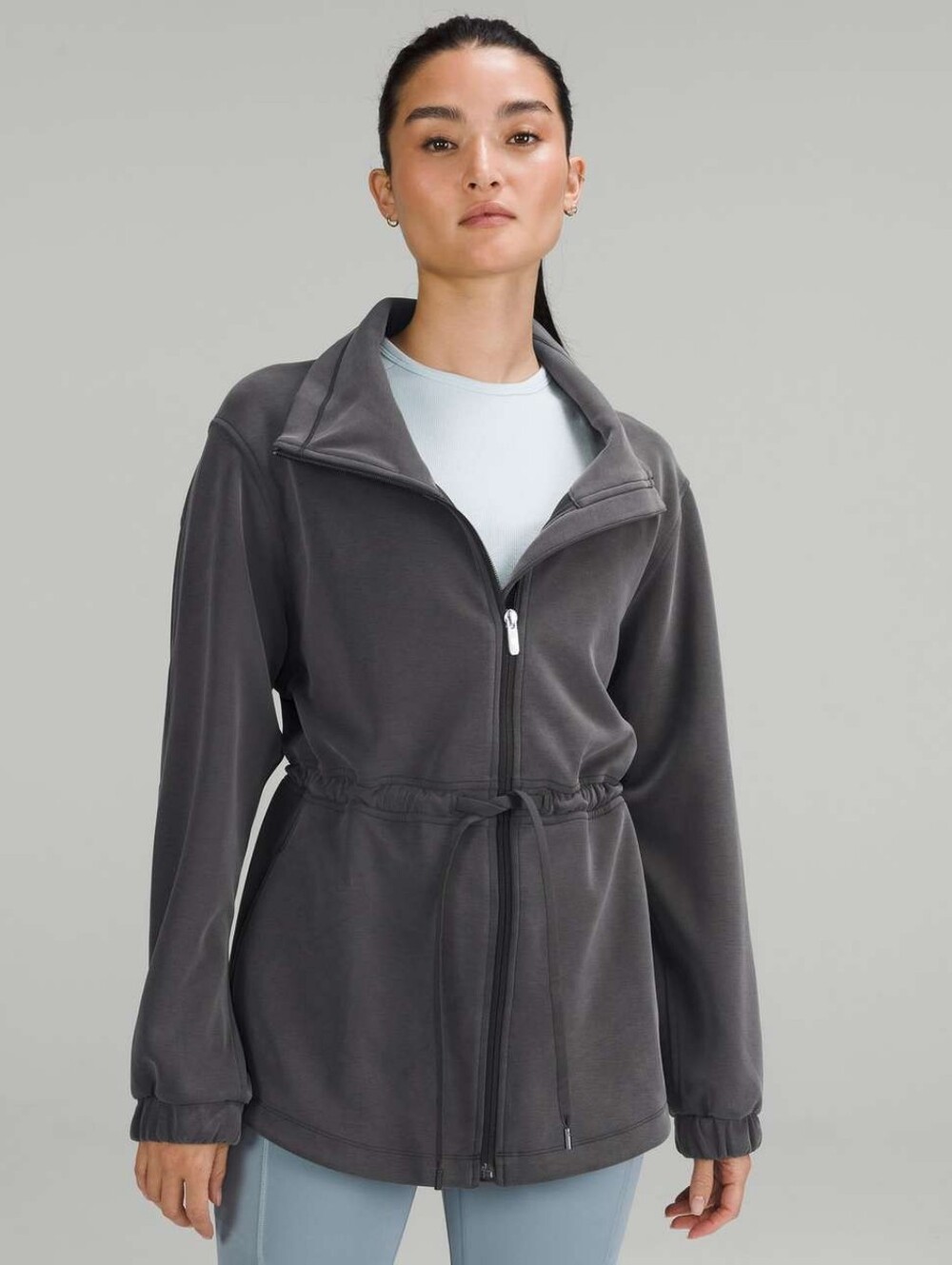 Lululemon Softstreme Cinch-Waist Jacket Dark Gray Size 12 Style Number: W3GNNS
